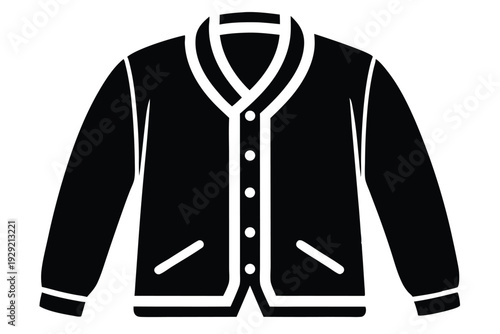 cardigan silhouette line art vector illustration