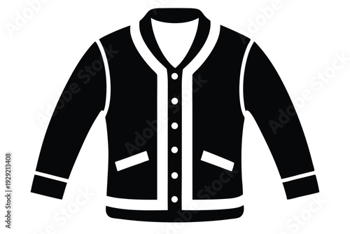 cardigan silhouette line art vector illustration