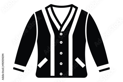 cardigan silhouette line art vector illustration