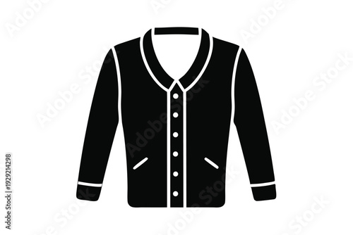 cardigan silhouette line art vector illustration