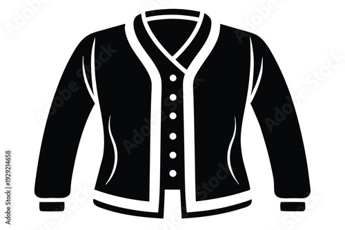 cardigan silhouette line art vector illustration