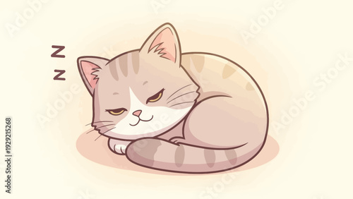 Cute cat sleeping peacefully with "N N" text.