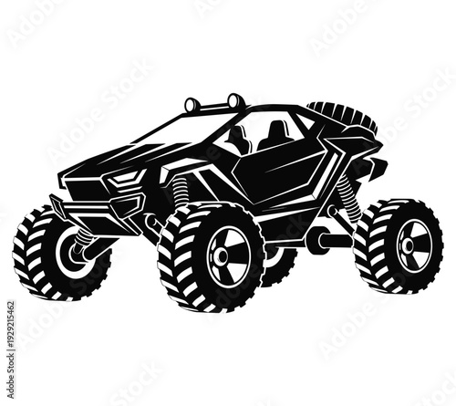 Off-road sand buggy illustration with detailed suspension for extreme adventure design