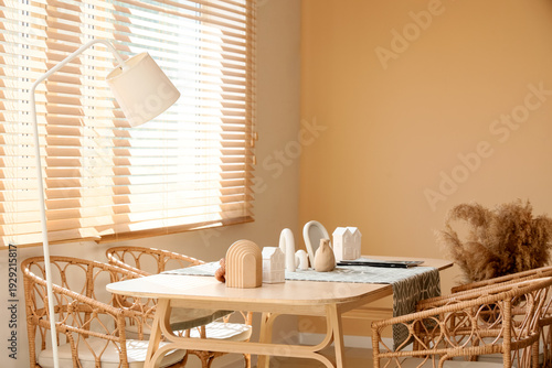 Interior of dining room wit...