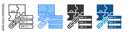 System Integration Icon Set Multiple Style Collection
