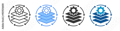 Lifecycle Management Icon Set Multiple Style Collection
