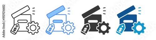 Productization Model Icon Set Multiple Style Collection