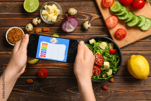 Young woman using meal plan...