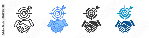 Strategic Alignment Icon Set Multiple Style Collection