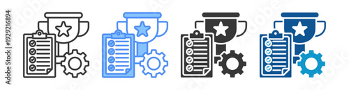 Operational Excellence Icon Set Multiple Style Collection