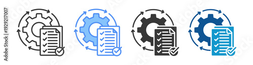 Continuous Improvement Icon Set Multiple Style Collection
