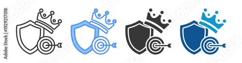 Competitive Advantage Icon Set Multiple Style Collection