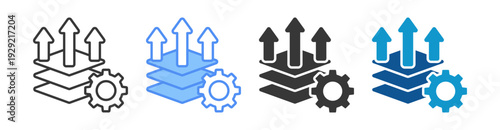 Capability Scaling Icon Set Multiple Style Collection