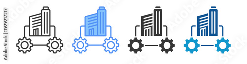 Operational Structure Icon Set Multiple Style Collection