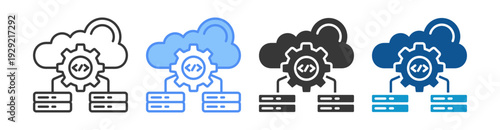 System Development Icon Set Multiple Style Collection
