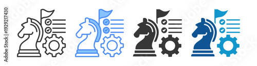 Strategic Implementation Icon Set Multiple Style Collection