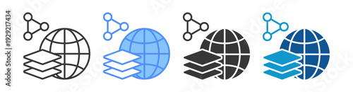 Service Ecosystem Icon Set Multiple Style Collection