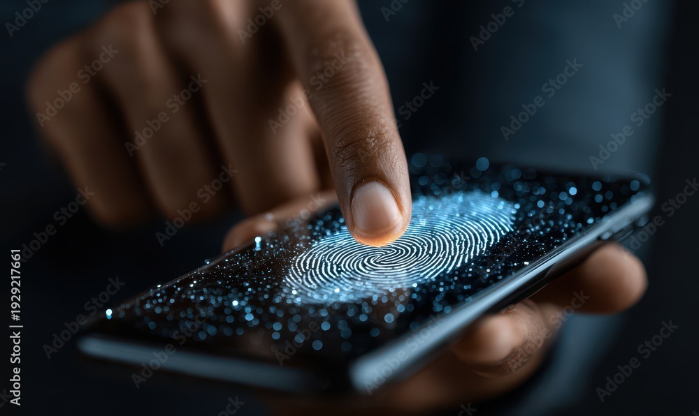 Fototapeta premium Fingerprint Scan Technology for Digital Security and Biometric Authentication