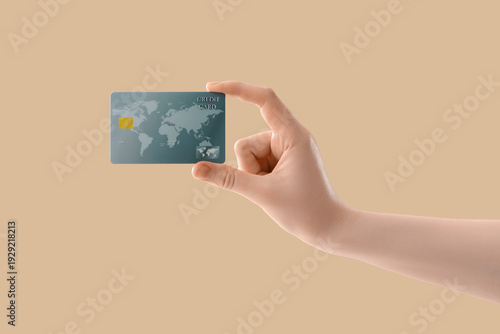 Female hand with credit car...