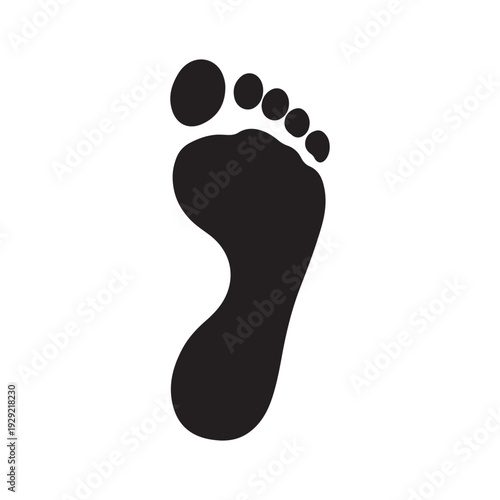Black Human foot print silhouette vector illustration