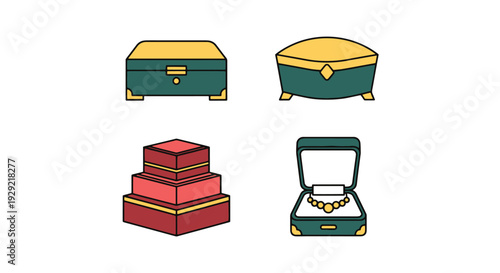 Jewelry Box Antique creative modern color illustration
