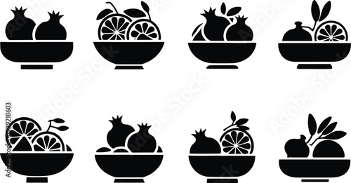 Fresh fruit bowls with vibrant citrus and exotic fruits