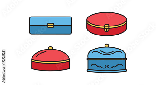 Jewelry Box Antique modern color illustration design