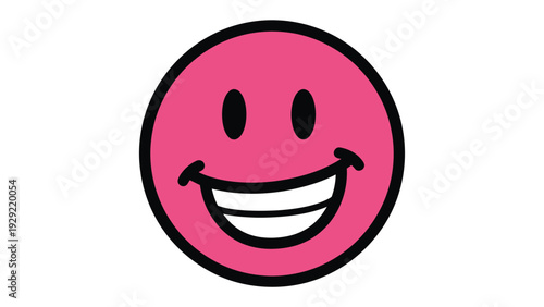 Radiant Smile: A simple, yet powerfully emotive icon of happiness, expressed through a vibrant, pink smiley face.