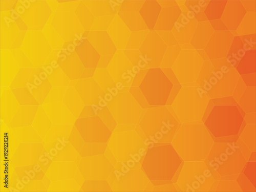 Geometric pattern of hexagons in orange hues