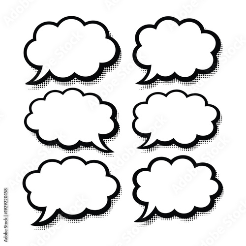 Cloud Bubbles Whispers: A collection of empty cloud bubbles, ready to capture your thoughts, ideas, or dialogues. Invite to express ideas 