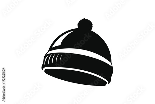 beanie silhouette line art vector illustration