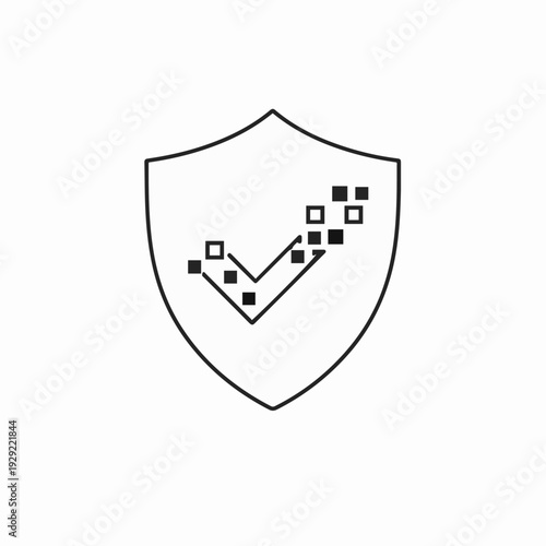 Shield with a digital check mark, symbolizes safety, protection, and security.