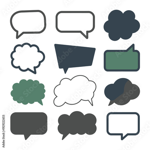 Communication Cloud: A collection of various cloud shapes representing dialogue.
