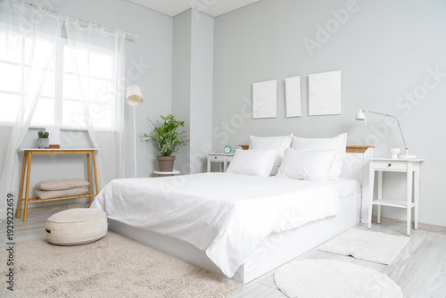 Interior of room with white...