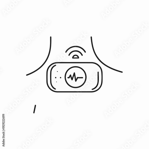 A simplified illustration of a wearable medical device monitoring vital signs, symbolizing technological advancements in healthcare.