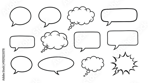 Dialogue Bubbles Collection: A versatile collection of speech bubbles for diverse communication purposes, ideal for adding a dynamic visual element.