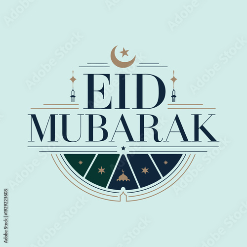 eid mubarak logo design silhouette vector line art logo design