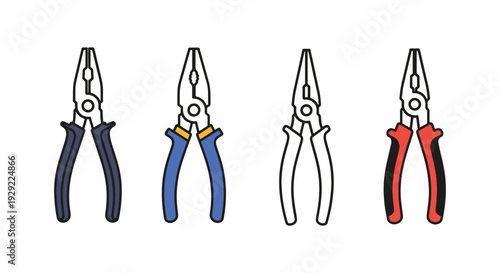Needle Nose Pliers minimal bold color illustration