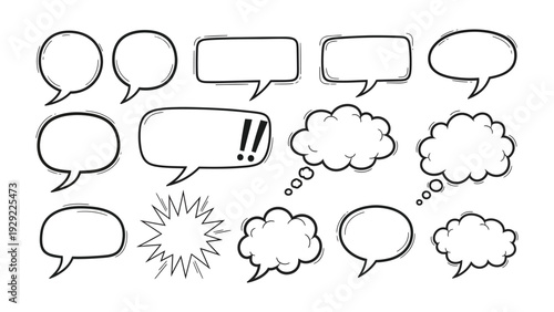 Collection of Speech Bubbles: A variety of speech bubbles.