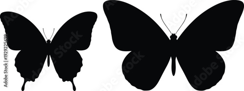 Black and White Vector Silhouette Set of Japanese Ninja Warriors in Action Poses with Swords and Sai Weapons for Martial Arts and Stealth Concept