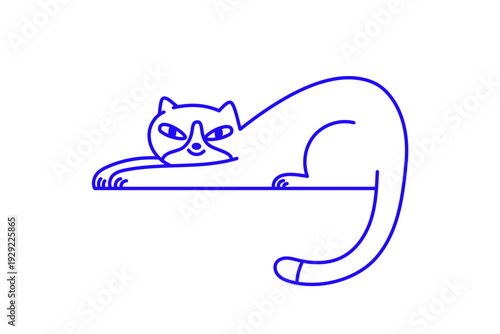 Vector logo design template and graphic element for advertising, branding, posters and banners, funny cartoon cat  illustration with smiling character and mascot