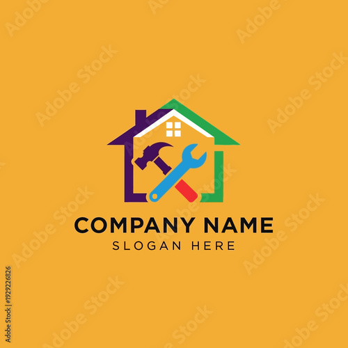 House Logo with Hammer and Wrench.