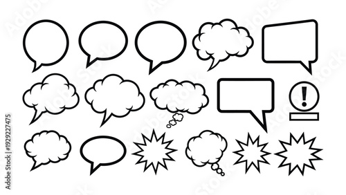 Speak Volumes: A collection of various speech bubbles, each ready to convey thoughts and ideas, set against a pristine backdrop.