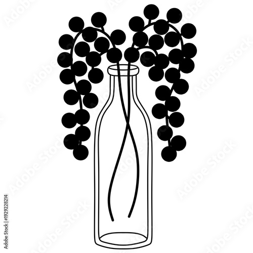 Aesthetic ornamental plant silhouettes