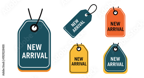 New arrival tag Line minimal dynamic tone vector