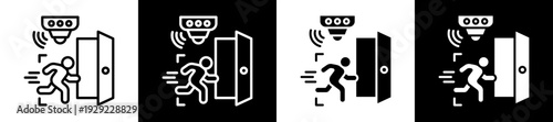 Sensor Monitor Icon Set In Black And White Filled Style Collection
