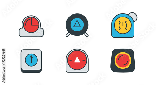 Panic Button Line creative tone color illustration