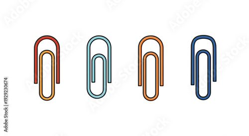 Paper Clips Line art clean modern abstract illustration
