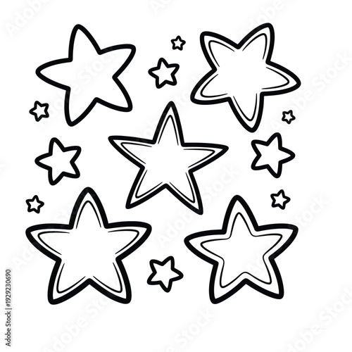 Cosmic Cluster: A constellation of stars is artfully illustrated, with outlines defining each celestial body, evoking the vastness and mystery of the night sky.