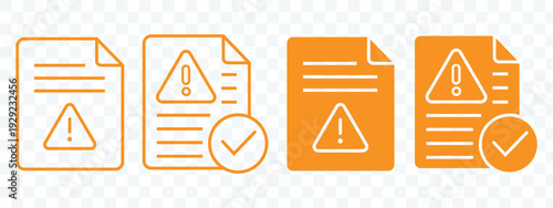 Signed contract icon flat and thin stroke vector pack. Editable icons set. Office document icon set in line style. download  print office Contract  Checklist Symbols sign for apps and website  vector.